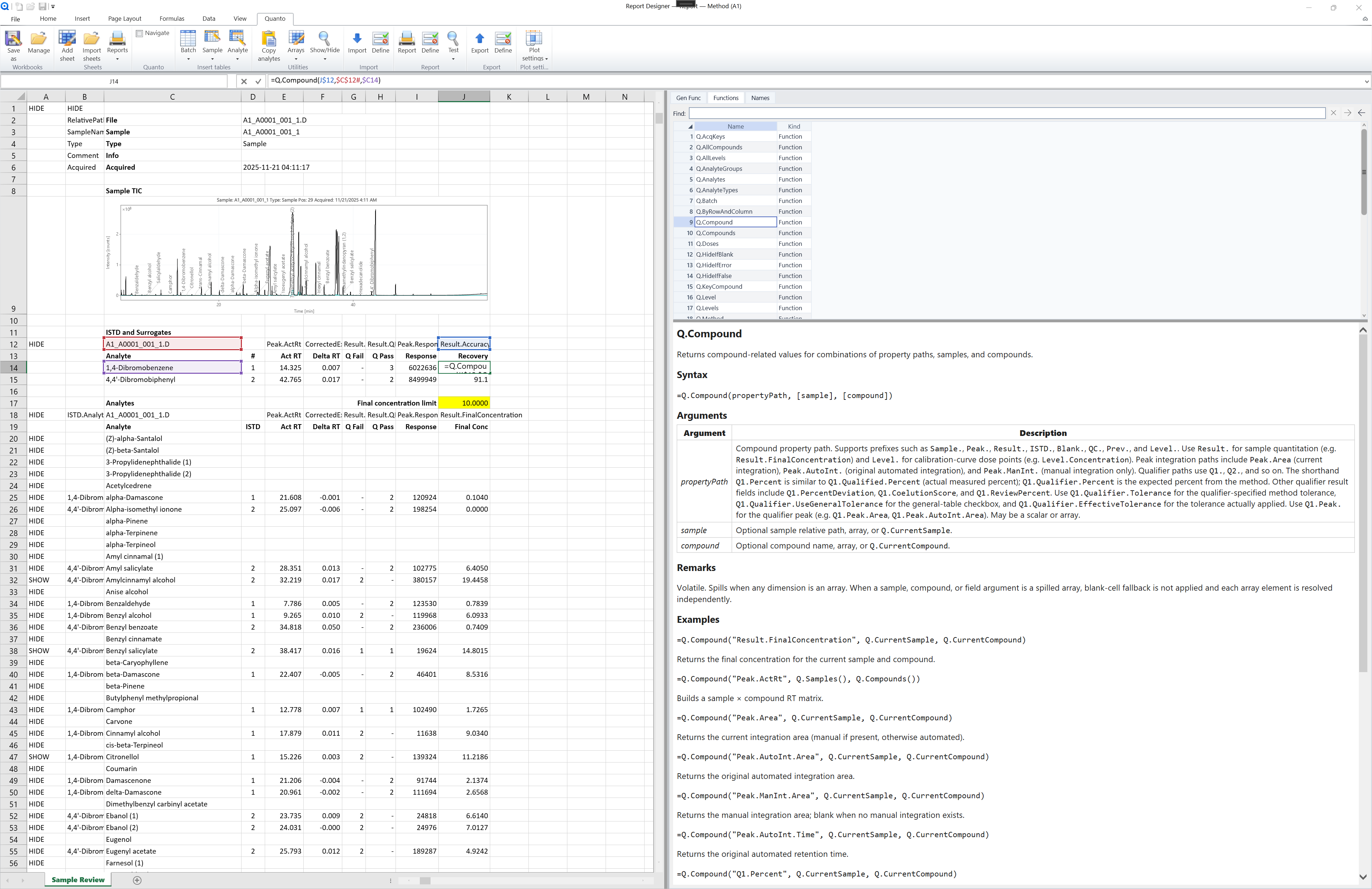 Report Designer — Excel-like layout with Quanto formulas