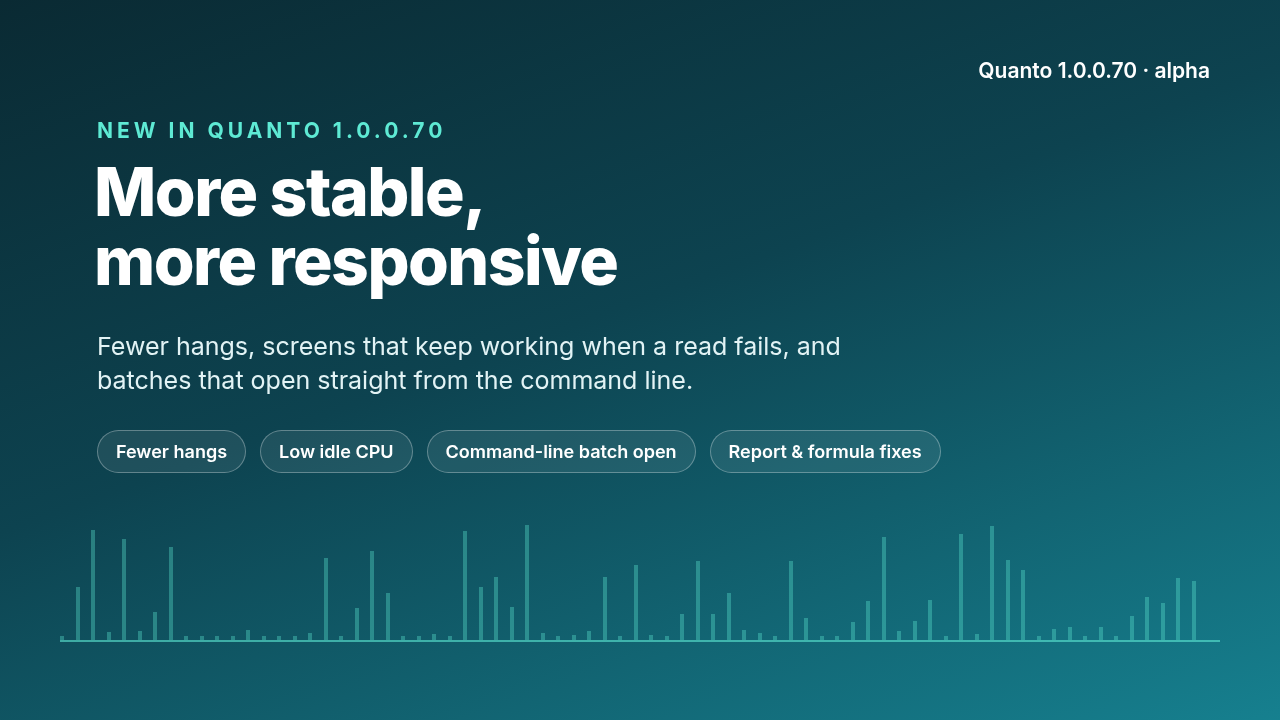 Quanto 1.0.0.70 alpha release — More stable, more responsive